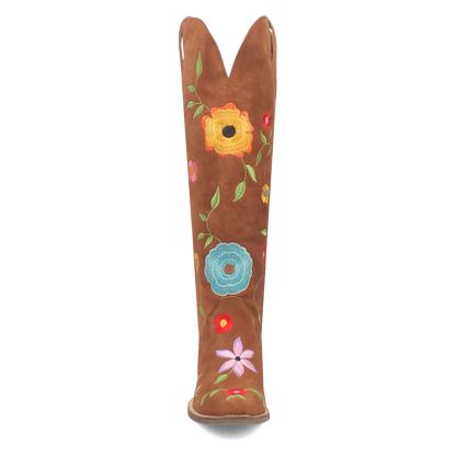 Dingo Flower Power - Women's Suede Leather Cowgirl Boots