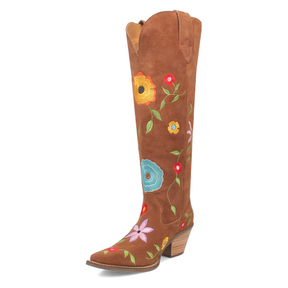 Dingo Flower Power - Women's Suede Leather Cowgirl Boots