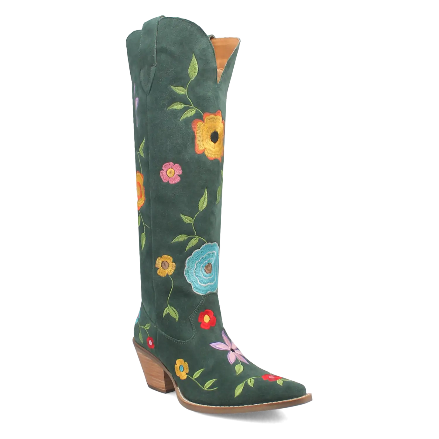 Dingo Flower Power - Women's Suede Leather Cowgirl Boots