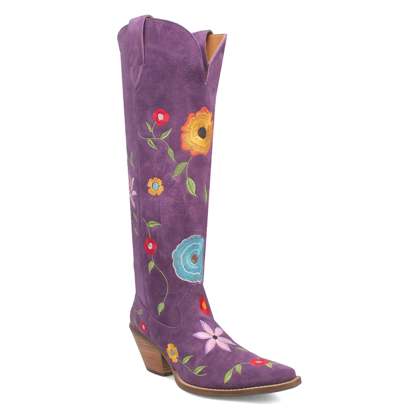 Dingo Flower Power - Women's Suede Leather Cowgirl Boots