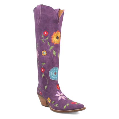 Dingo Flower Power - Women's Suede Leather Cowgirl Boots