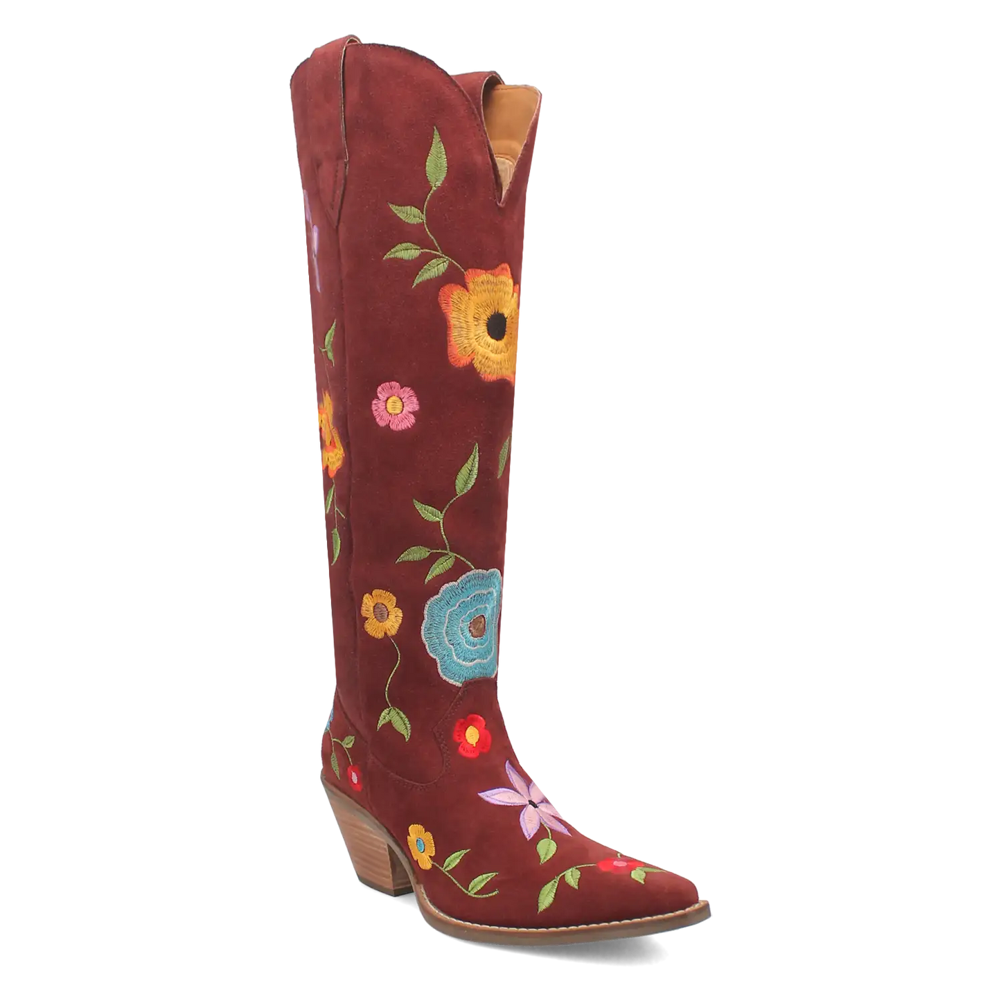 Dingo Flower Power - Women's Suede Leather Cowgirl Boots