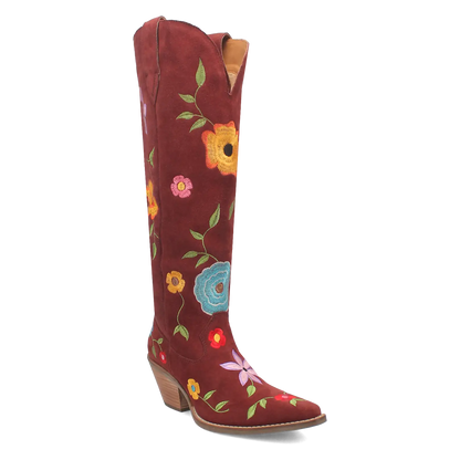 Dingo Flower Power - Women's Suede Leather Cowgirl Boots