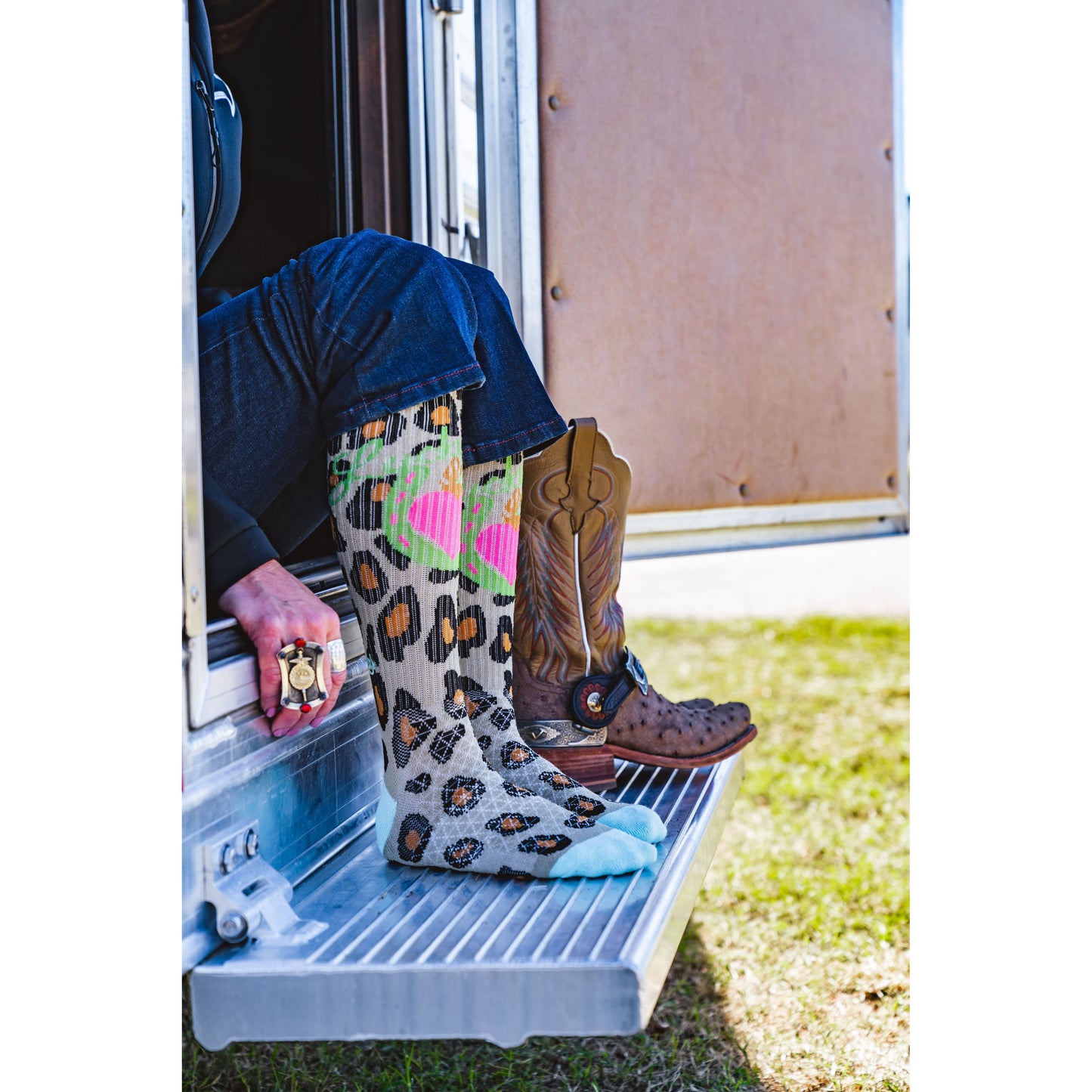 Lucky Leopard Diva Performance Boot Socks