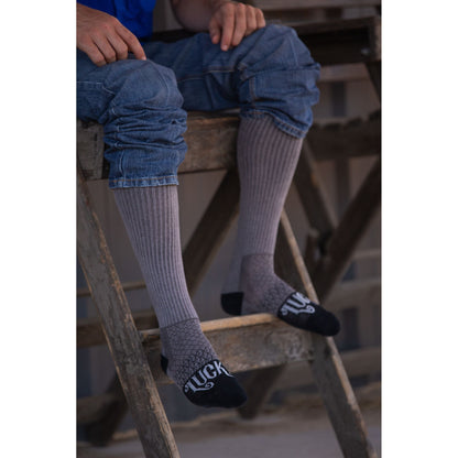 The Cowboy- Grey Performance Boot Socks
