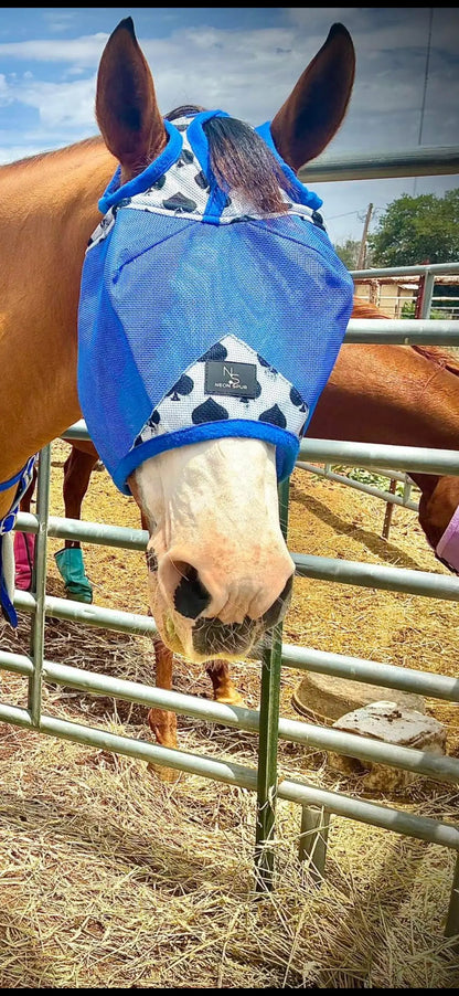 Smokin Spades Fly Mask - Royal Blue Mesh