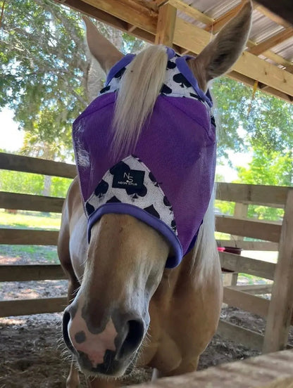 Smokin Spades Fly Mask -Purple Mesh