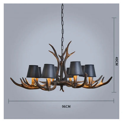 DecorBites™ Antler Chandelier: Retro Resin Pendant Lamp for Living Room, Modern Rustic Lighting