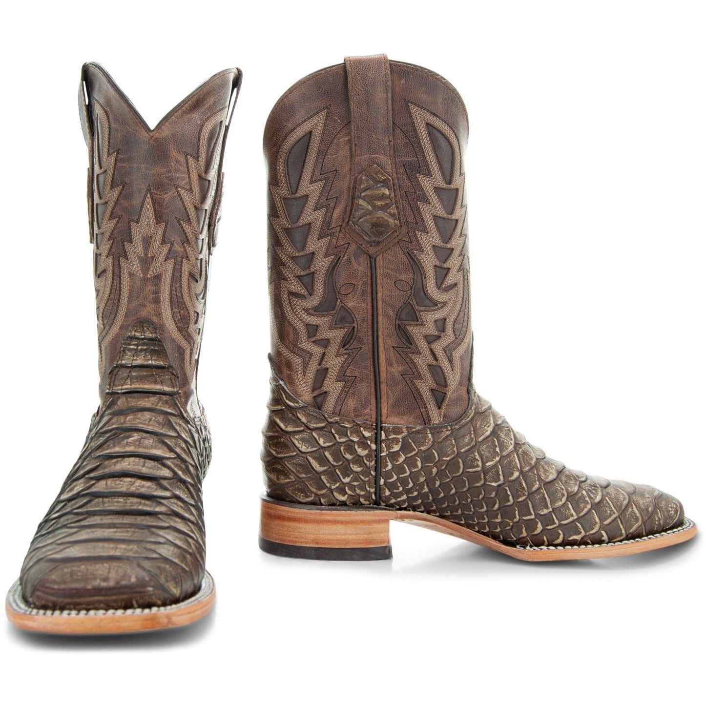 Soto Boots Mens Tan Python Print Boots H50032 – Out West Tack & Supply Co