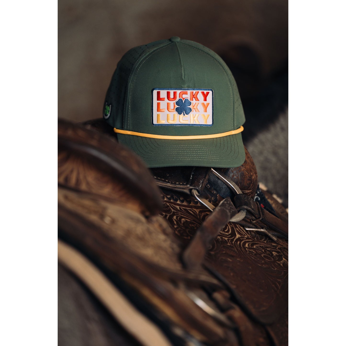 Lucky Trio Patch Performance Hat - Pine
