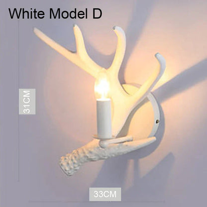 DecorBites™ Deer Antler Chandelier: American Retro Resin Horn Lamps for Rustic Home Decor