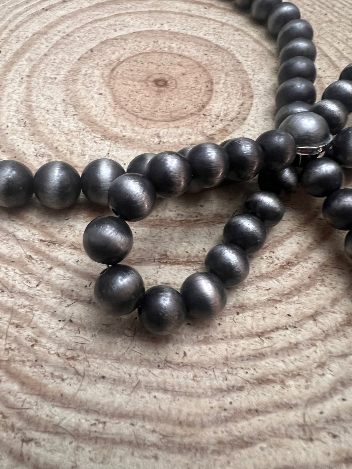 Faux Bow Necklace with Large Faux Pearls - 16 inch