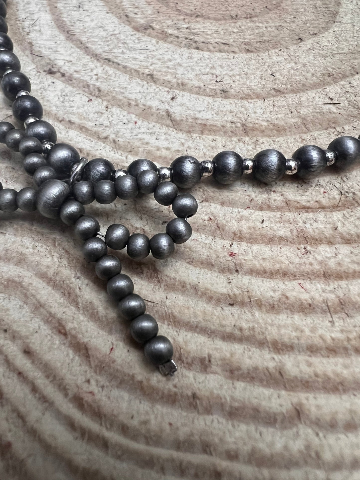 Faux Bow Necklace with Faux 5mm Pearls - 18 inch