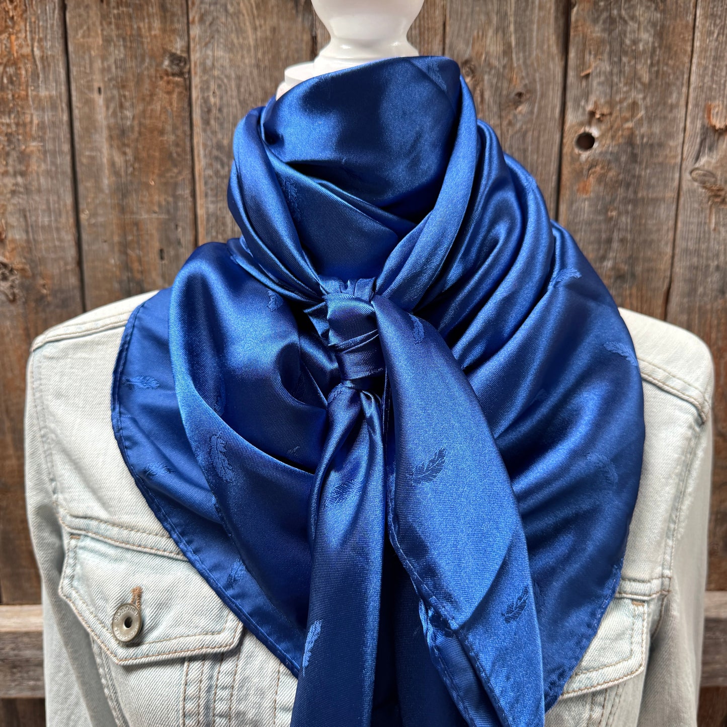 42X42"  Cobalt Jacquard XL Wild Rag / Scarf WR3519