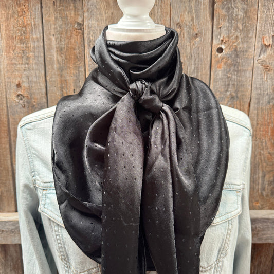 42X42"  Black Jacquard XL Wild Rag / Scarf WR3501