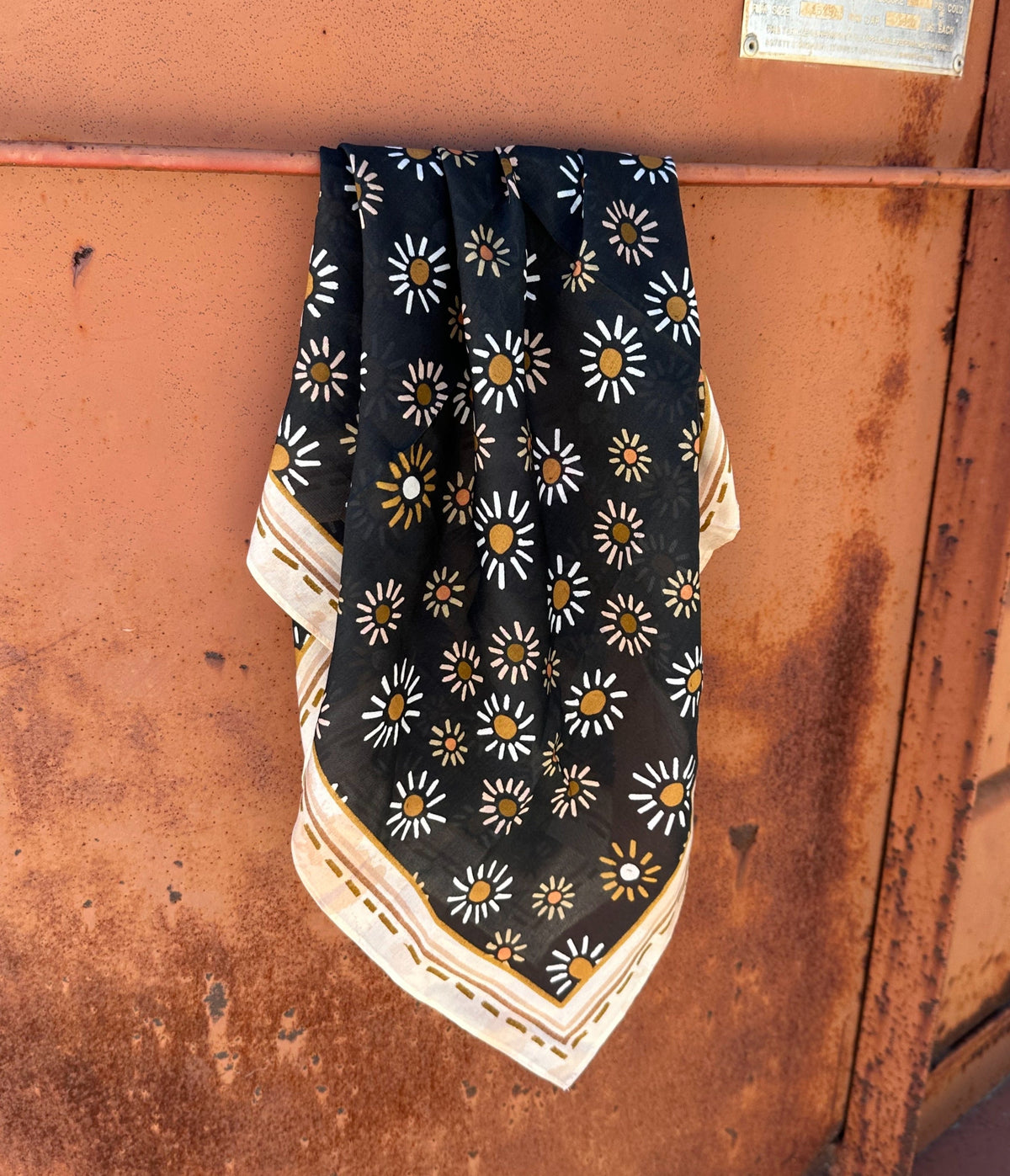 Dust N’ Daisies: Floral Western Cowgirl Silk Wild Rag Scarf