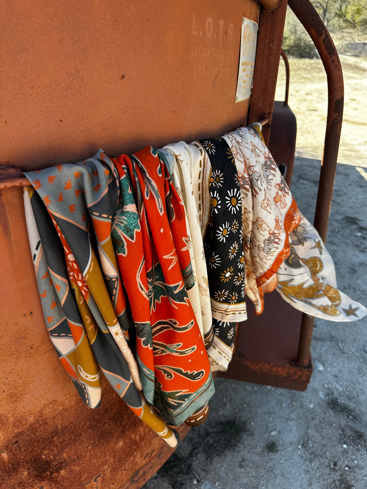Dust N’ Daisies: Floral Western Cowgirl Silk Wild Rag Scarf