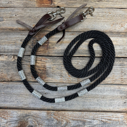 Rhinestone Nylon Barrel Racing Reins #AHE100