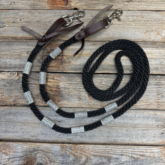 Rhinestone Nylon Barrel Racing Reins #AHE100