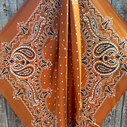 35X35" Rust Paisley Wild Rag / Scarf WR3432