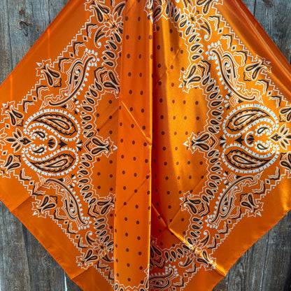 35X35" Orange Paisley Wild Rag / Scarf WR3430