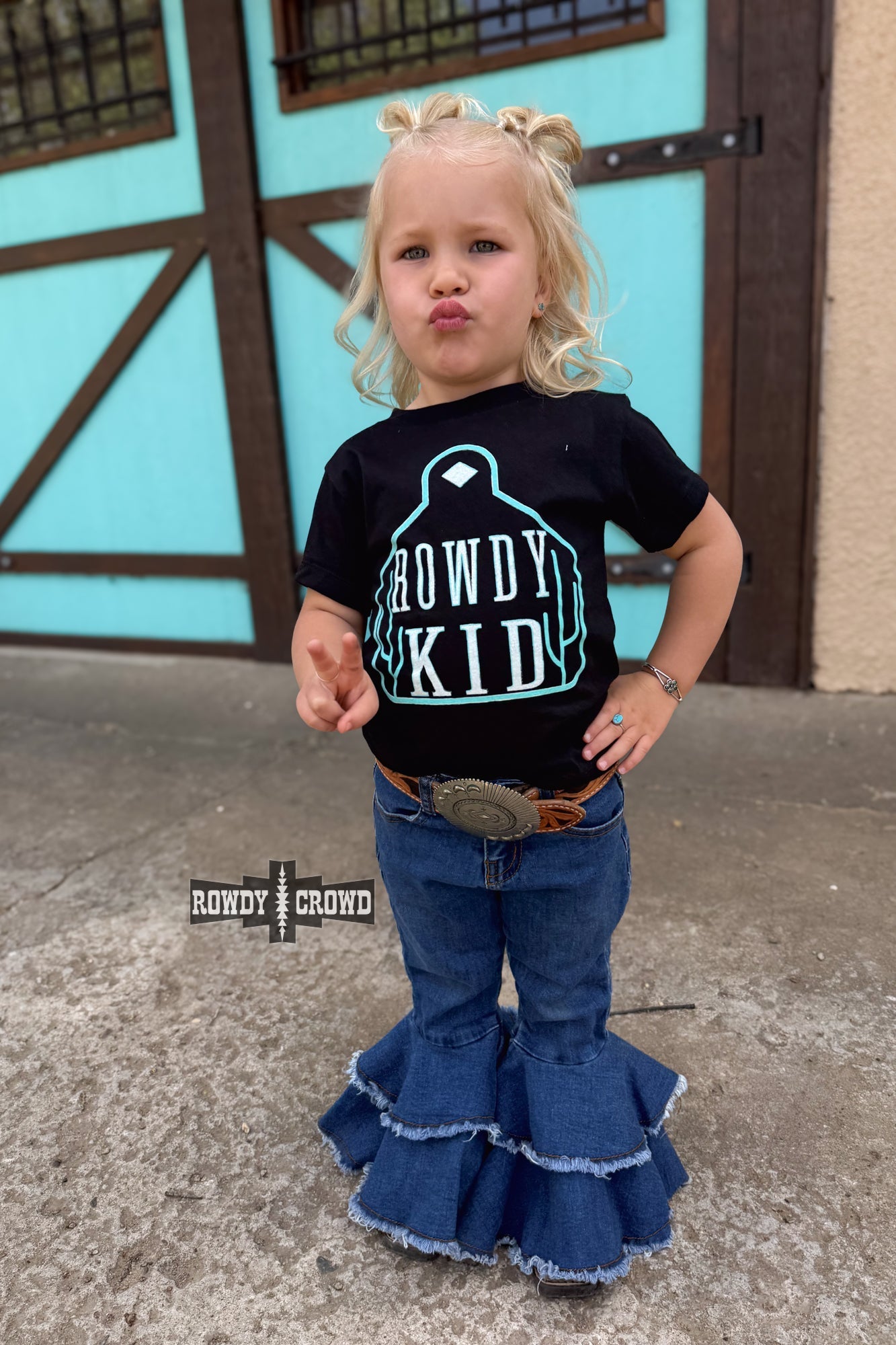 TURQUOISE- Rowdy Kid Tee