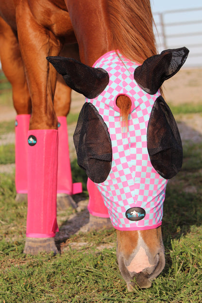 Checks Out (Pink/Turquoise) Fly Mask