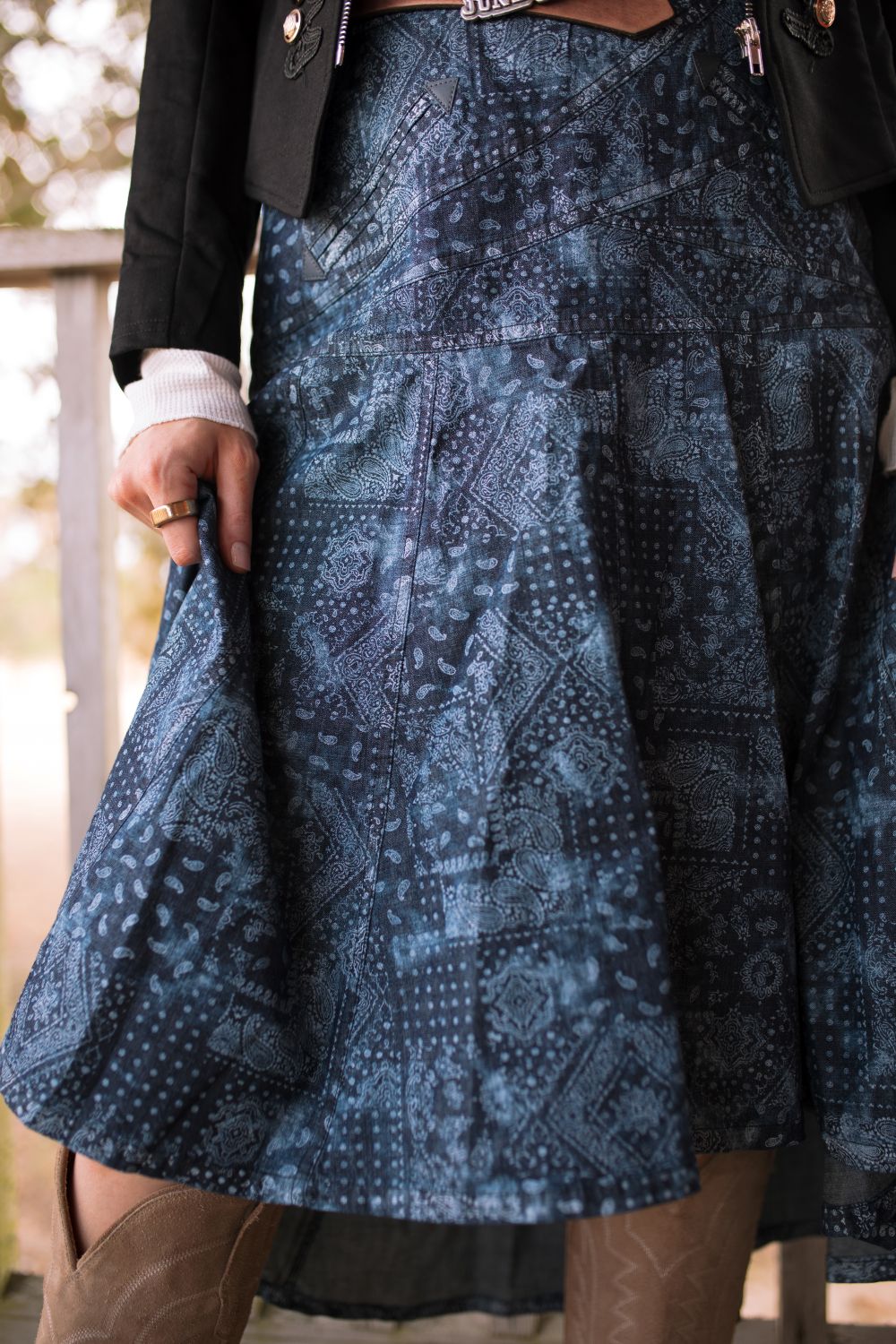 Denim Rose Skirt