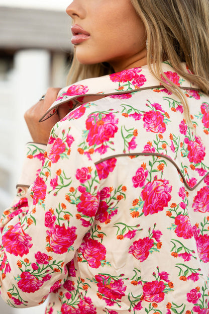 Wild Rose Button Up