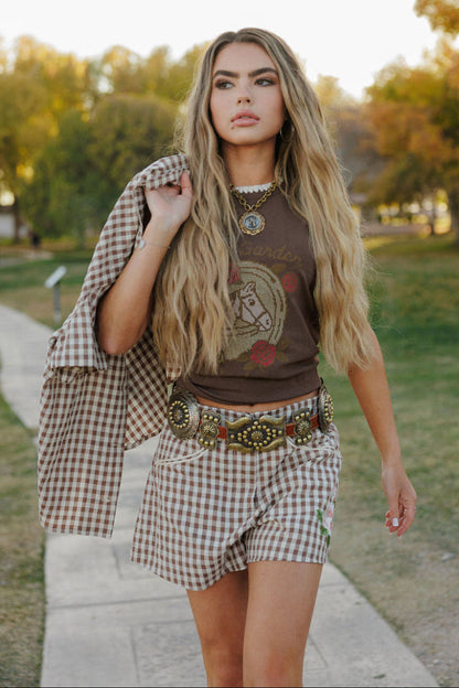 Gingham Rodeo Shorts