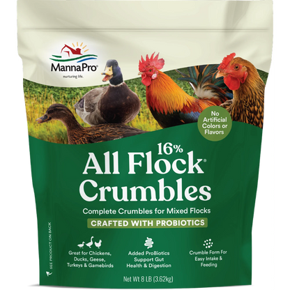 ALL FLOCK CRUMBLES W/PROBIOTIC 16% 8 LB