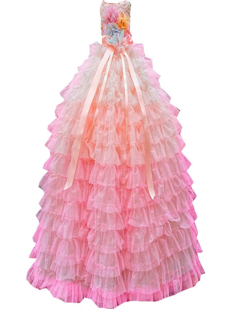 Pink Candy Bloom Gown For Dog