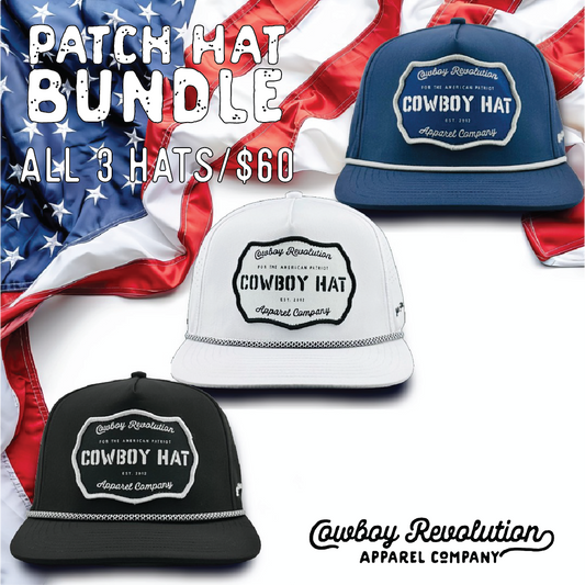 "Cowboy Hat" Patch Hat Bundle - 3 Performance Hats