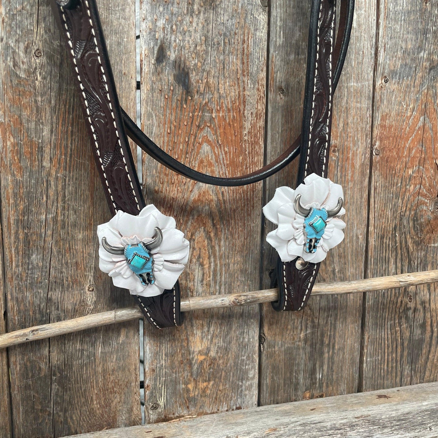 Dark Oil Steer Head Browband Tack Set  #BBBC490