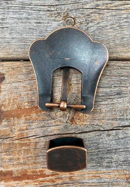 Copper Turquoise Buckle & Keeper W180B