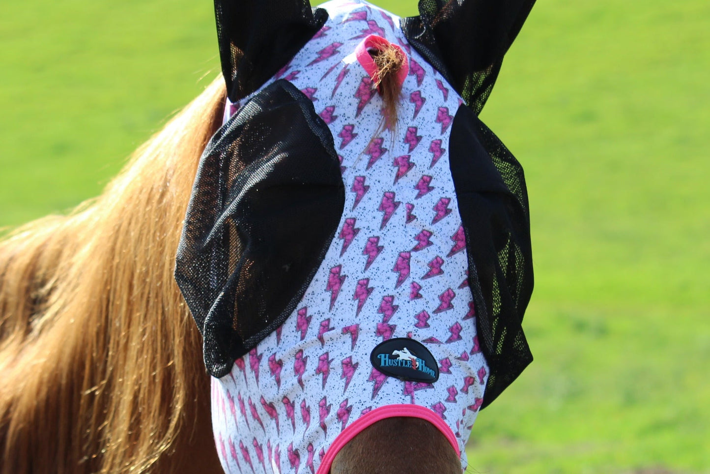 Pink Bolt Fly Mask