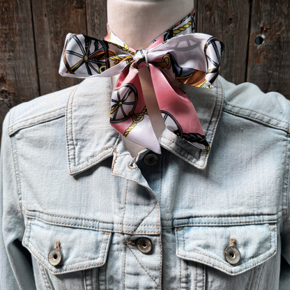 Pink Western Skinny Mini Wild Rag Scarf / Cowgirl Necktie #TW321