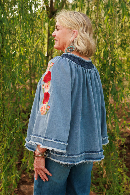 Denim and Rose Top