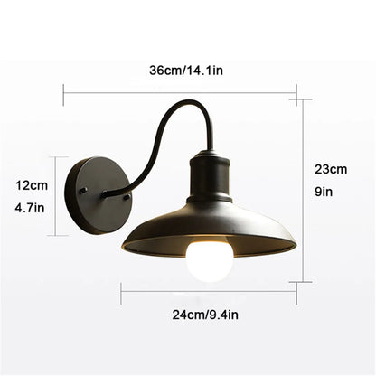 DecorBites™ Black Rustic Gooseneck Outdoor Barn Light Fixture for Patio/Garage/Bathroom