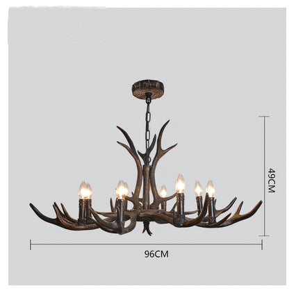 DecorBites™ Antler Chandelier: Retro Resin Pendant Lamp for Living Room, Modern Rustic Lighting