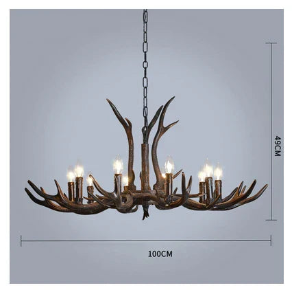 DecorBites™ Antler Chandelier: Retro Resin Pendant Lamp for Living Room, Modern Rustic Lighting