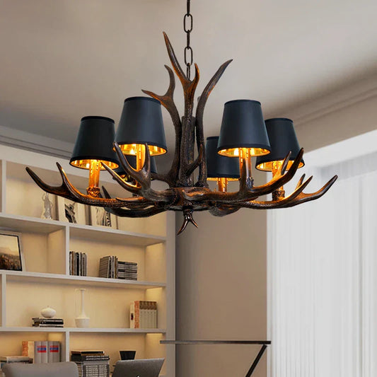 DecorBites™ Antler Chandelier: Country Rustic Vintage Loft Lighting for Bedroom, Dining Room & Restaurant