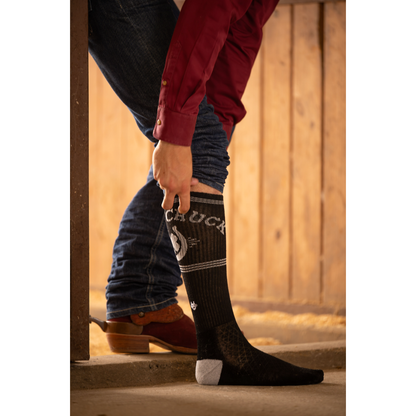 Retro Lucky Chuck Black/White Performance Boot Socks