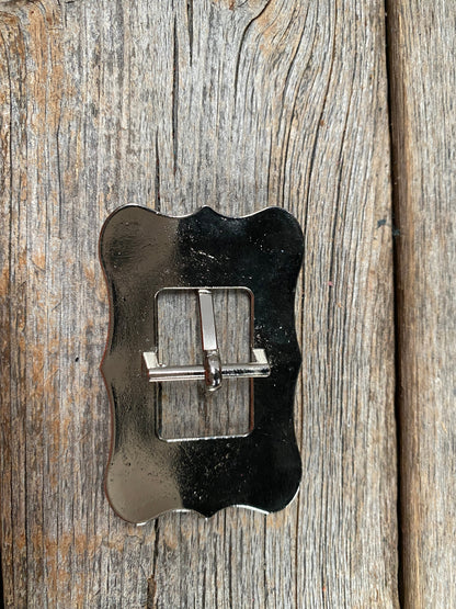 Antique Silver Floral Cart Buckle W151B