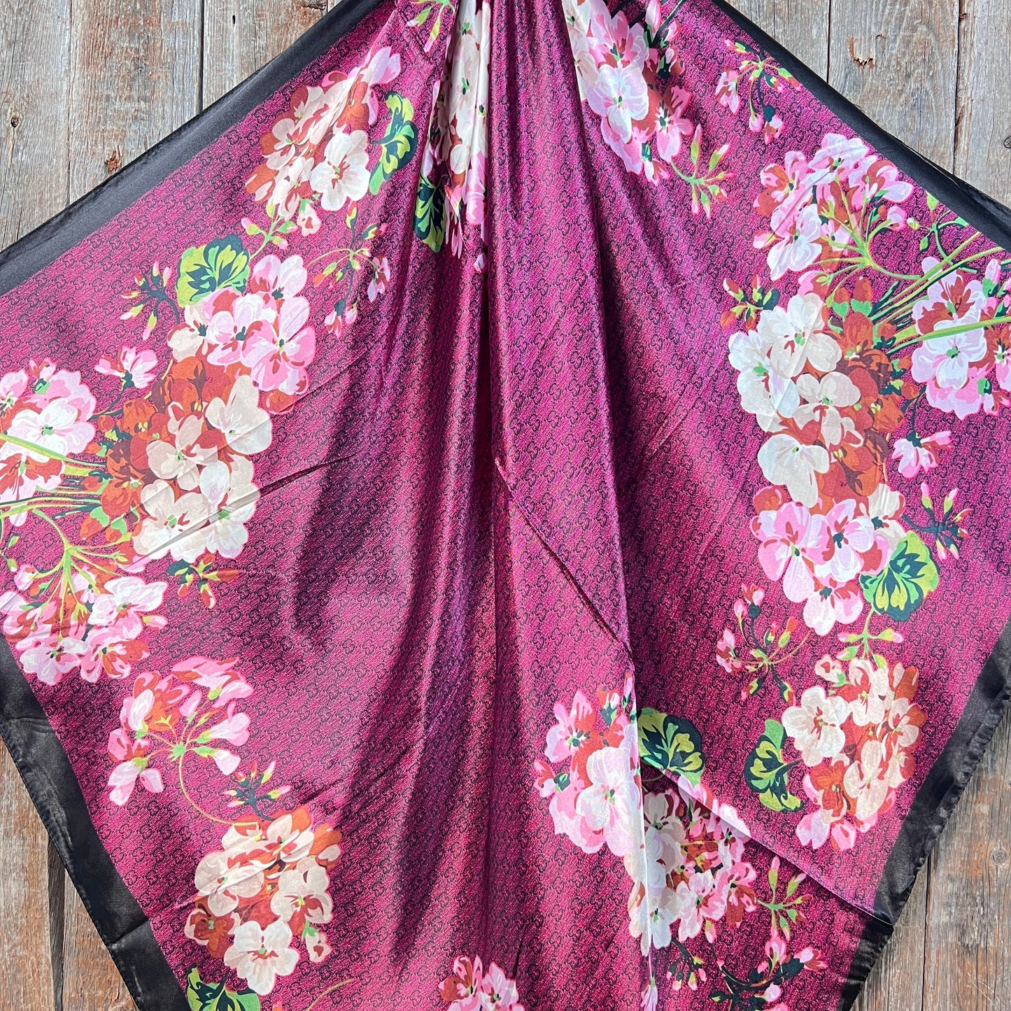 35X35"  Dark Pink Cherry Blossom Wild Rag / Scarf WR407NW