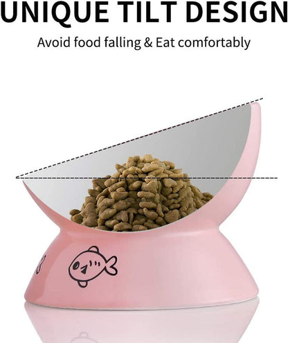 Raised Cat Bowl for Dry Wet Cat Food