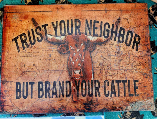 Brand Your Cattle Rectangle Glass Cutting Board