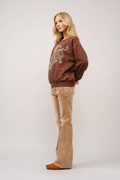 Bull Rider Embroidered Sweatshirt