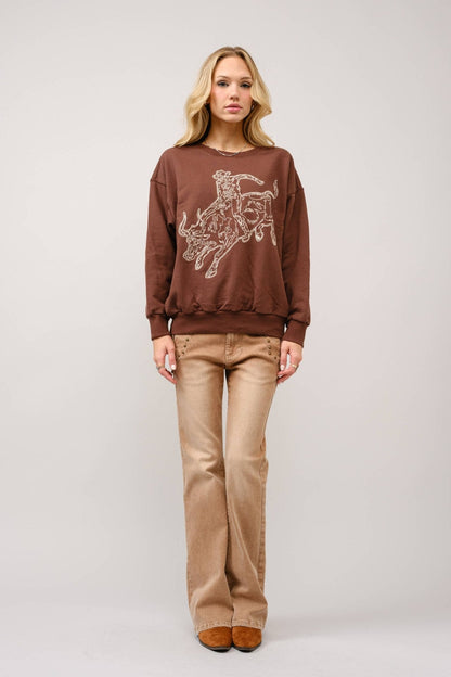 Bull Rider Embroidered Sweatshirt