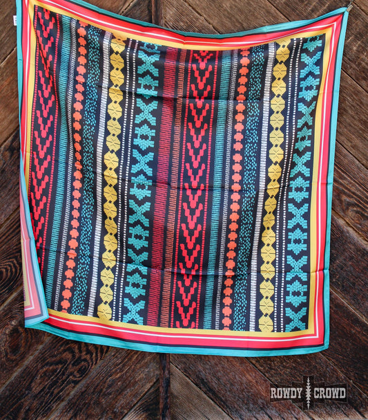 "Chama" Wild Rag — 36" Polyester Lightweight Western Statement Scarf
